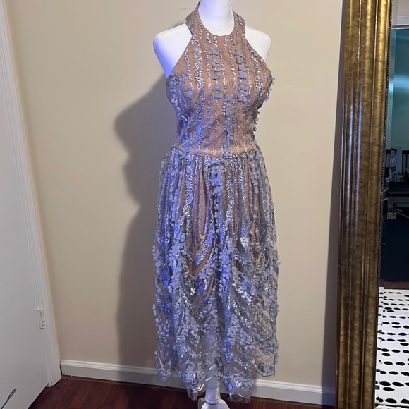 Dress the Population Lace Valerie Halter Wedding Guest Dress Size M - Picture 3 of 12